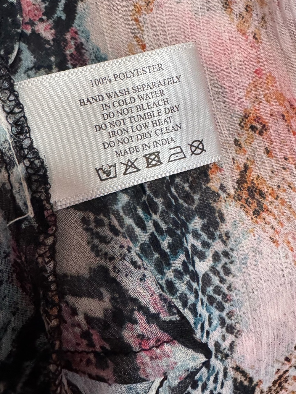 NWT Francesca's Collections Blush & Black Snake-Print Sheer Duster - Picture 4 of 12